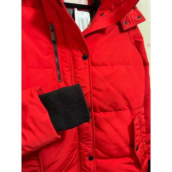 BCBG Sz Small Red‎ Insulated Removable Hood Parka Puffer NWT - Picture 9 of 10